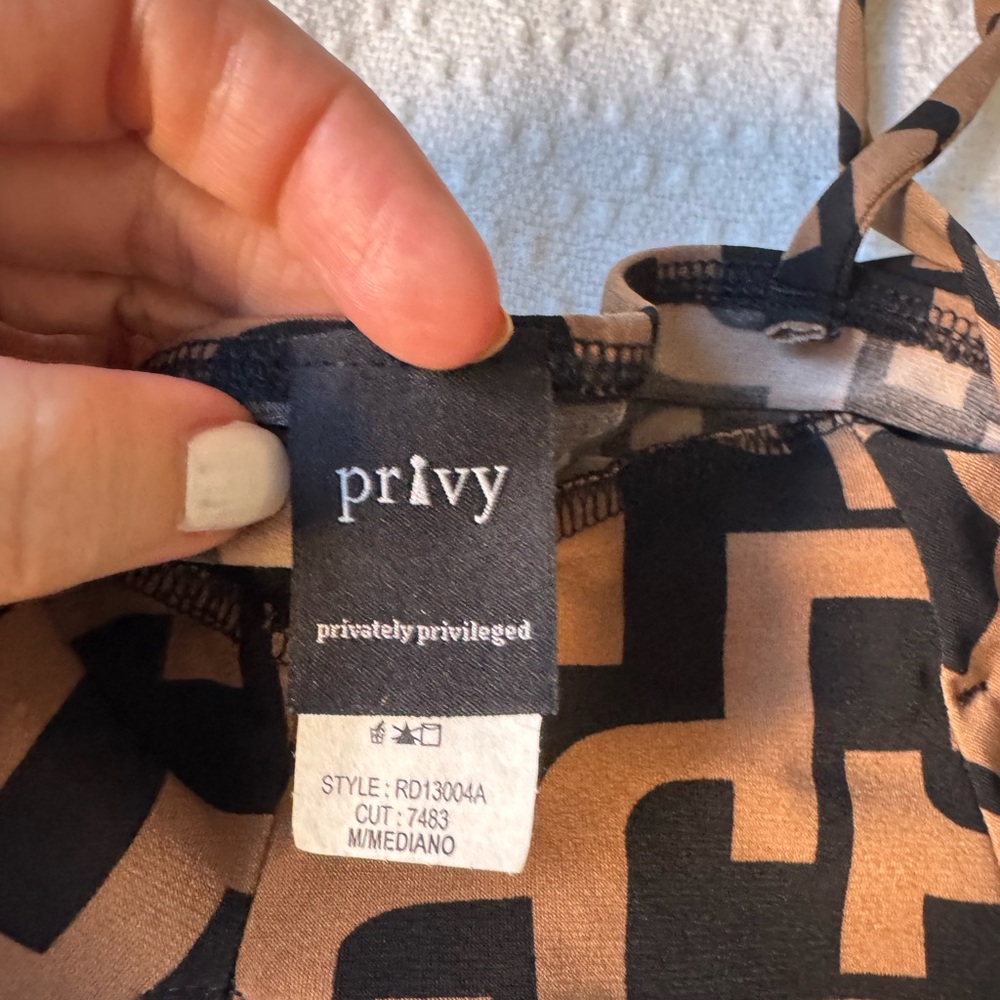 Sexy Elegant black and tan maxi mini dress size medium - Picture 7 of 8